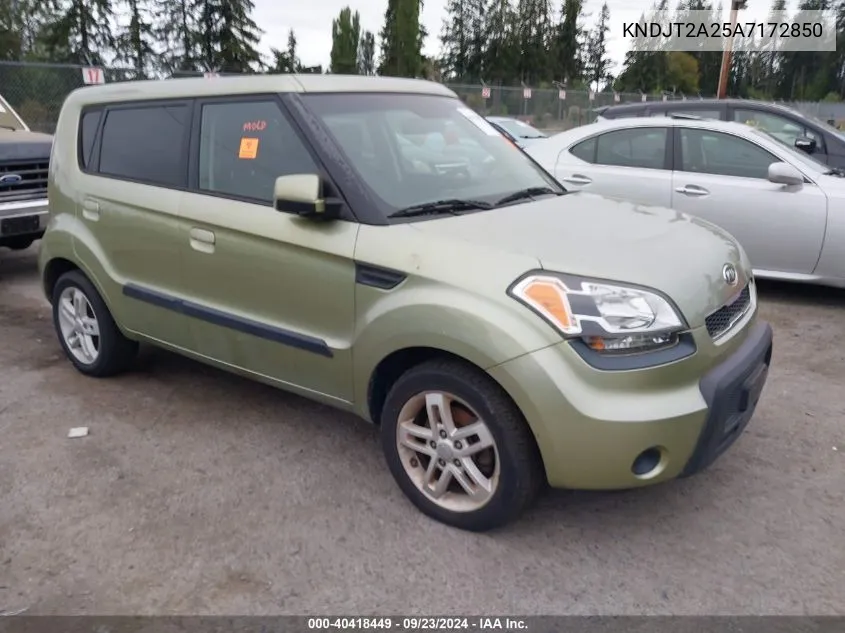 2010 Kia Soul + VIN: KNDJT2A25A7172850 Lot: 40418449