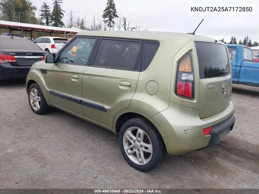 2010 Kia Soul + VIN: KNDJT2A25A7172850 Lot: 40418449