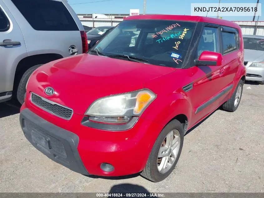 2010 Kia Soul + VIN: KNDJT2A2XA7095618 Lot: 40418824