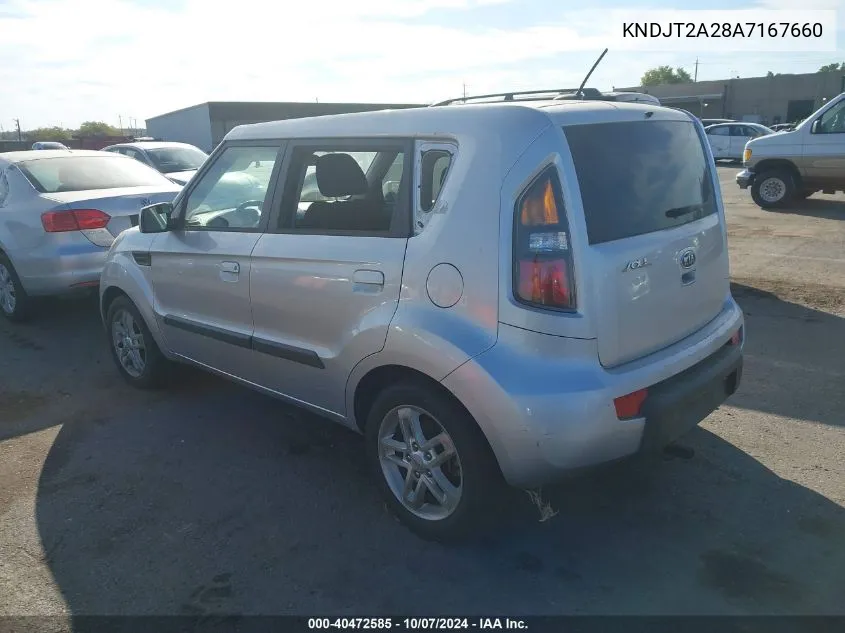 2010 Kia Soul +/!/Sport VIN: KNDJT2A28A7167660 Lot: 40472585