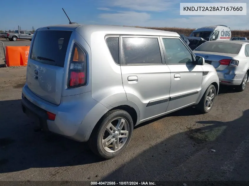 2010 Kia Soul +/!/Sport VIN: KNDJT2A28A7167660 Lot: 40472585