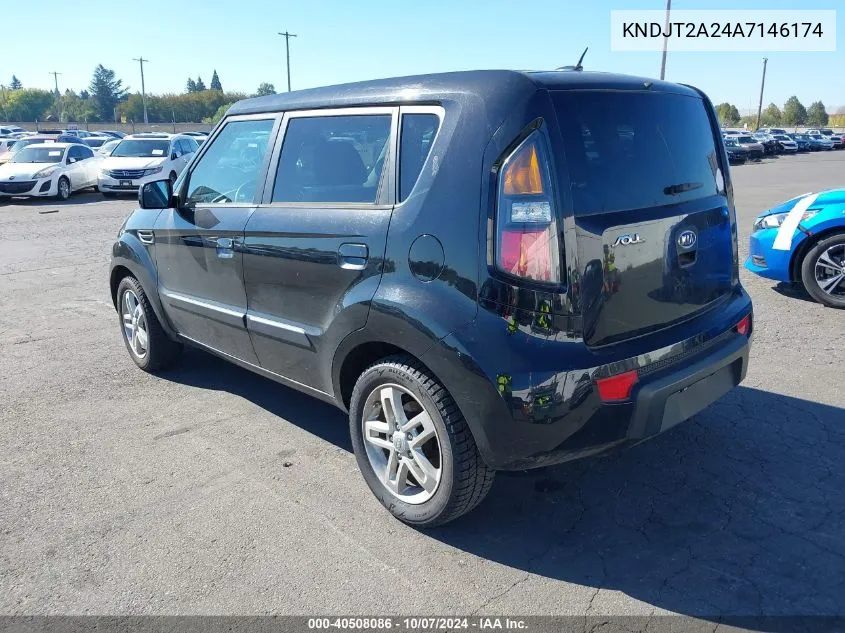 2010 Kia Soul + VIN: KNDJT2A24A7146174 Lot: 40508086