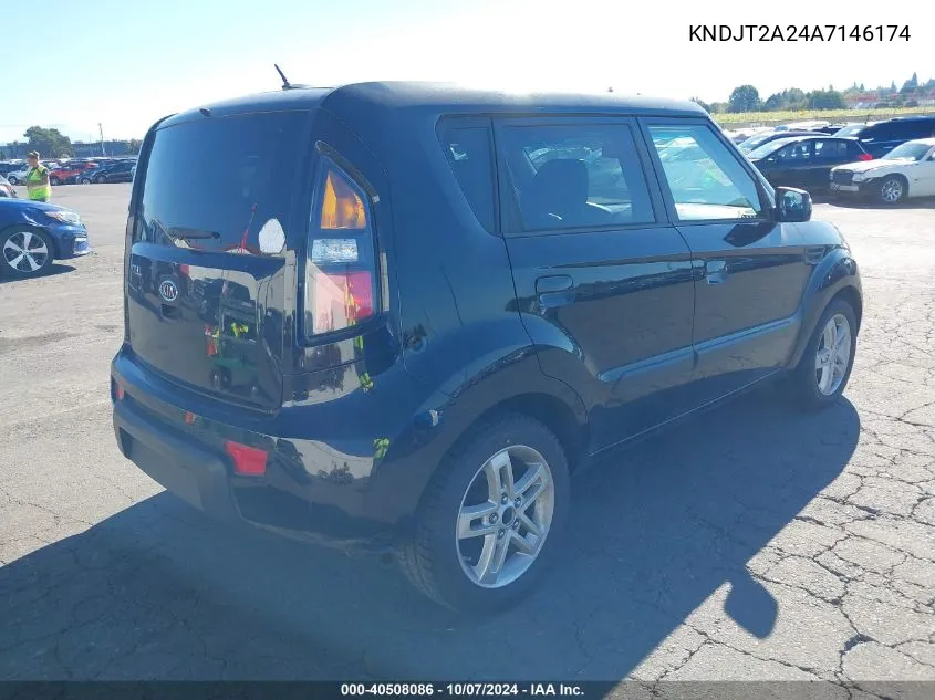 2010 Kia Soul + VIN: KNDJT2A24A7146174 Lot: 40508086