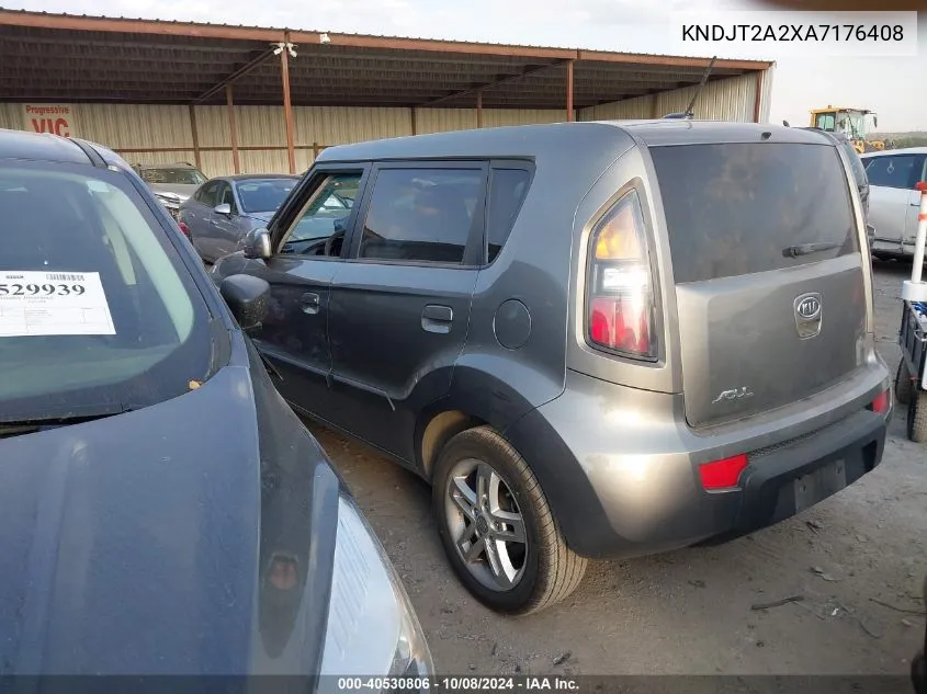 2010 Kia Soul +/!/Sport VIN: KNDJT2A2XA7176408 Lot: 40530806