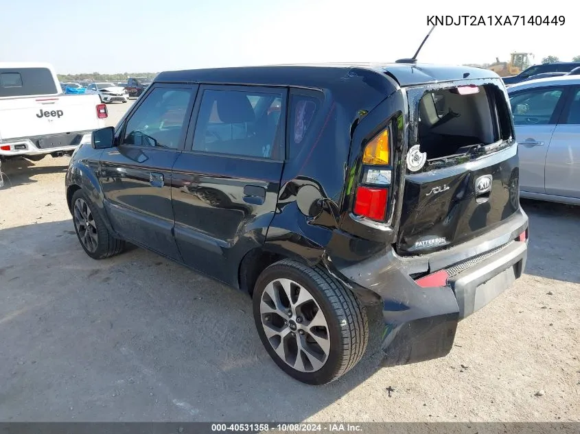 2010 Kia Soul VIN: KNDJT2A1XA7140449 Lot: 40531358