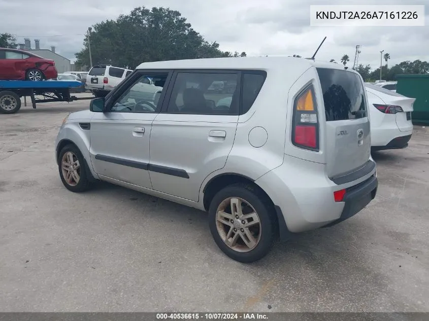 2010 Kia Soul + VIN: KNDJT2A26A7161226 Lot: 40536615