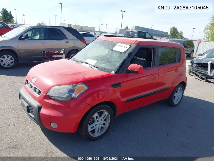 2010 Kia Soul + VIN: KNDJT2A28A7105045 Lot: 40561305