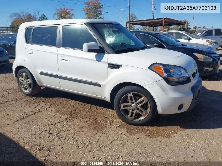 2010 Kia Soul + VIN: KNDJT2A25A7703108 Lot: 40626259