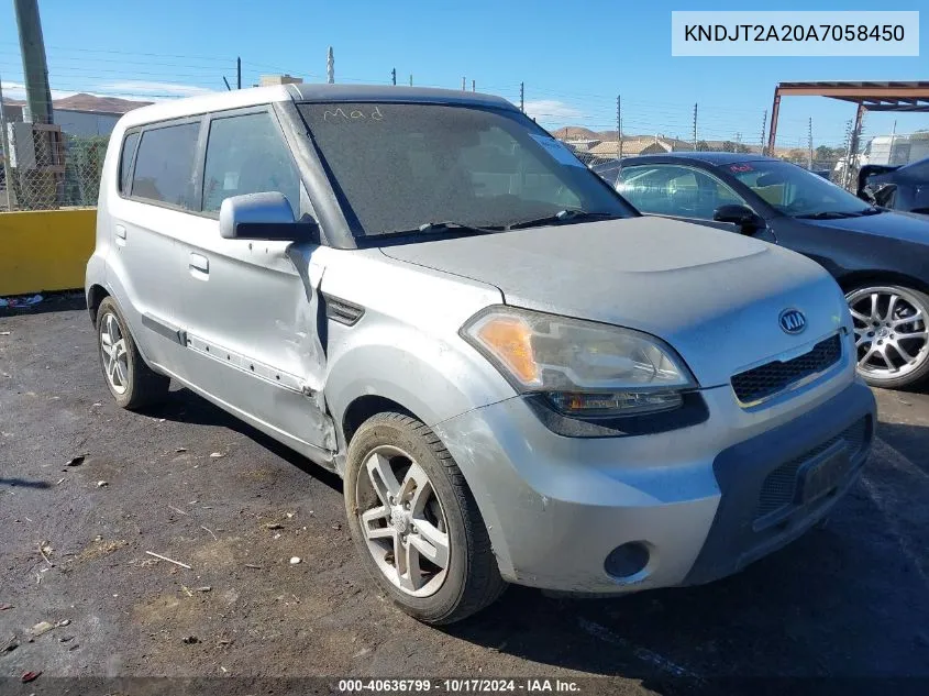 2010 Kia Soul + VIN: KNDJT2A20A7058450 Lot: 40636799