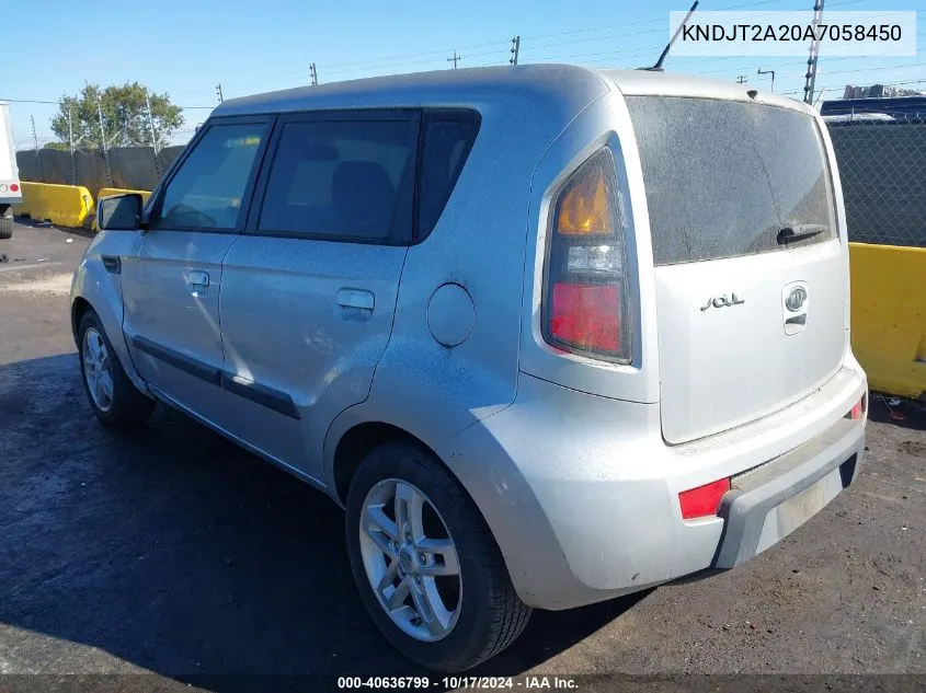 2010 Kia Soul + VIN: KNDJT2A20A7058450 Lot: 40636799