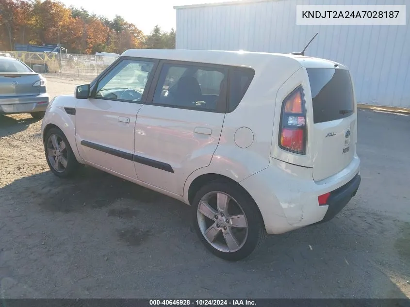 2010 Kia Soul ! VIN: KNDJT2A24A7028187 Lot: 40646928