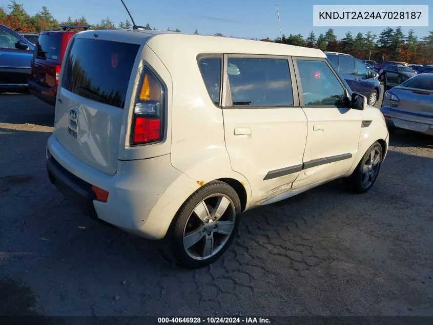 2010 Kia Soul ! VIN: KNDJT2A24A7028187 Lot: 40646928