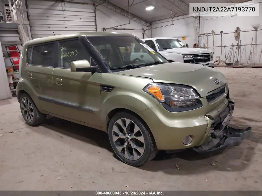 2010 Kia Soul ! VIN: KNDJT2A22A7193770 Lot: 40669043