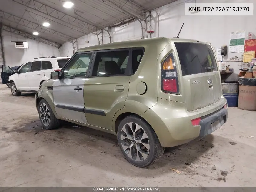 2010 Kia Soul ! VIN: KNDJT2A22A7193770 Lot: 40669043