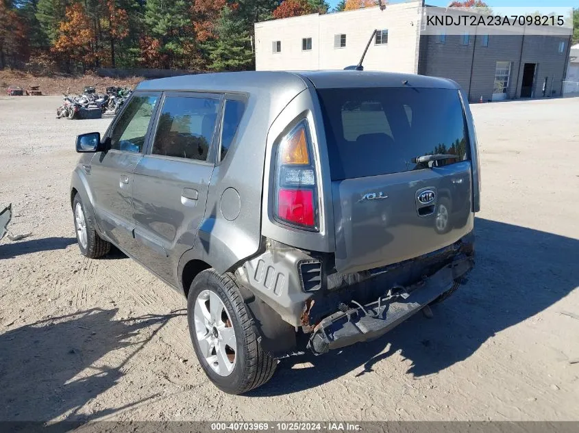 2010 Kia Soul ! VIN: KNDJT2A23A7098215 Lot: 40703969