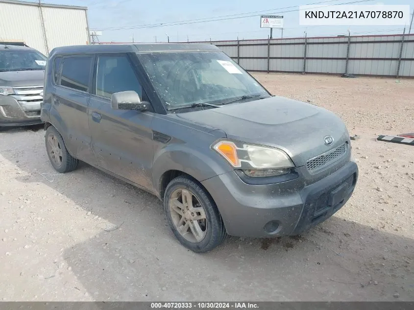 2010 Kia Soul + VIN: KNDJT2A21A7078870 Lot: 40720333