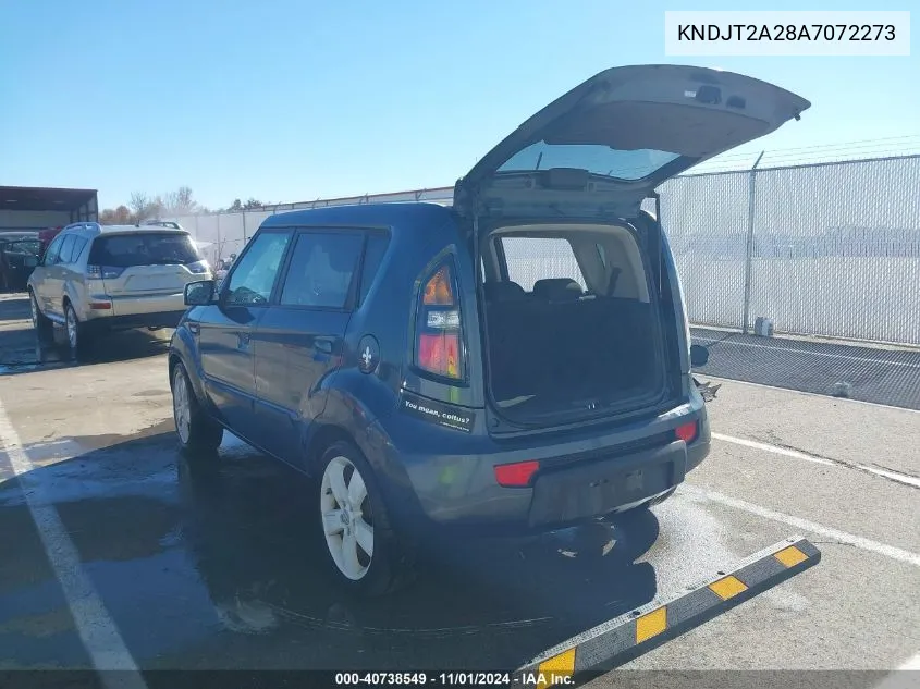 2010 Kia Soul + VIN: KNDJT2A28A7072273 Lot: 40738549