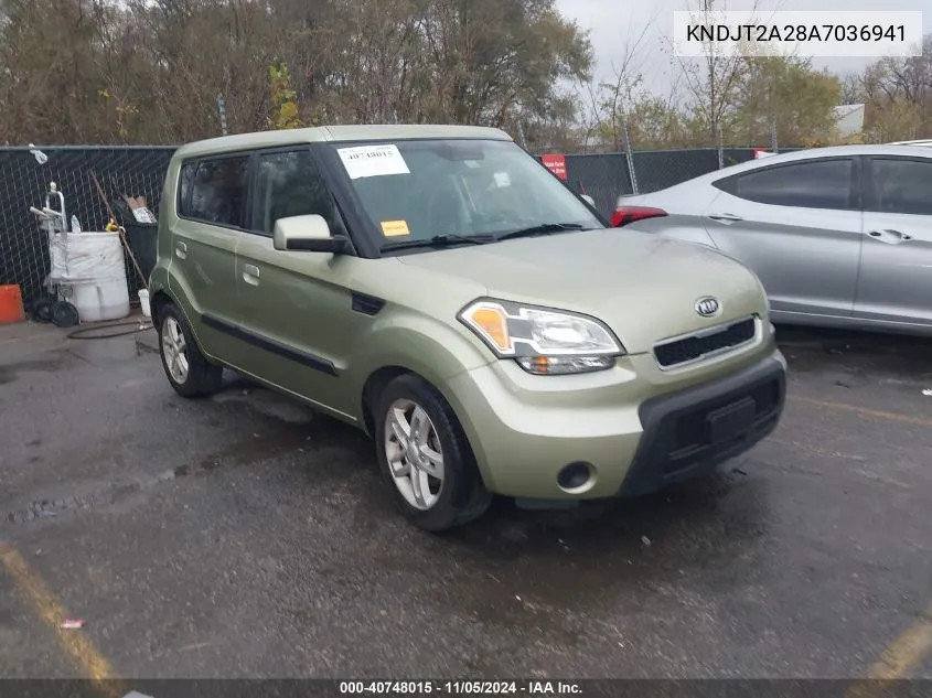 2010 Kia Soul + VIN: KNDJT2A28A7036941 Lot: 40748015