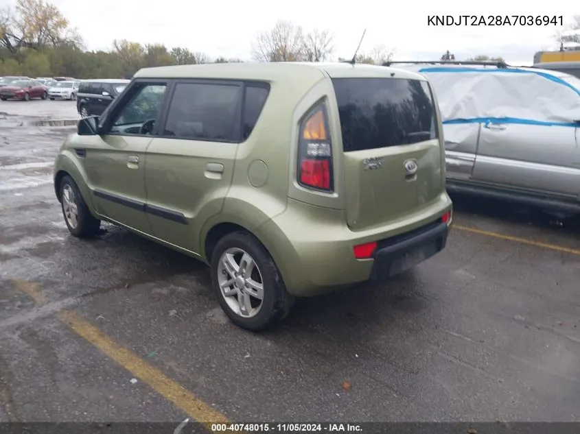 2010 Kia Soul + VIN: KNDJT2A28A7036941 Lot: 40748015