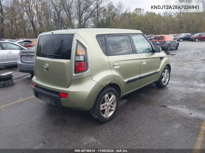 2010 Kia Soul + VIN: KNDJT2A28A7036941 Lot: 40748015