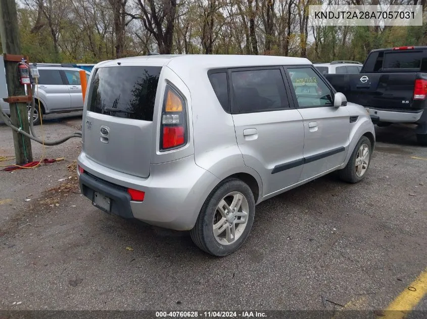 2010 Kia Soul + VIN: KNDJT2A28A7057031 Lot: 40760628