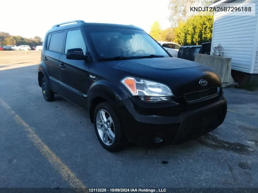 2011 Kia Soul +/!/Sport VIN: KNDJT2A26B7296188 Lot: 12113228