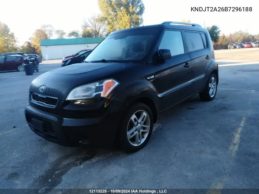 2011 Kia Soul +/!/Sport VIN: KNDJT2A26B7296188 Lot: 12113228