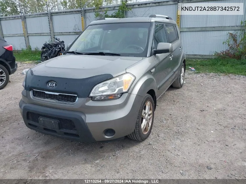 2011 Kia Soul VIN: KNDJT2A28B7342572 Lot: 12113254