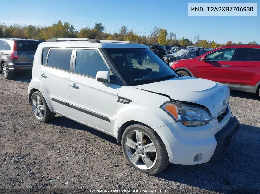 2011 Kia Soul VIN: KNDJT2A2XB7706930 Lot: 12128406