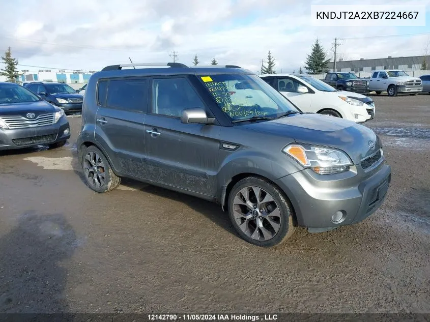 2011 Kia Soul VIN: KNDJT2A2XB7224667 Lot: 12142790