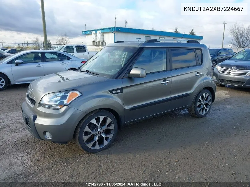 2011 Kia Soul VIN: KNDJT2A2XB7224667 Lot: 12142790