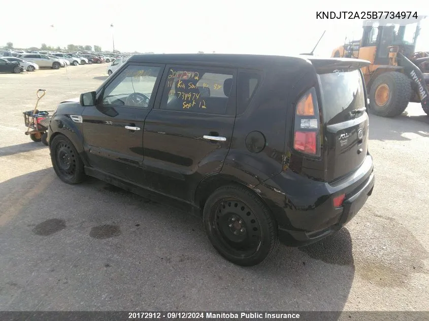 2011 Kia Soul 4U Sx VIN: KNDJT2A25B7734974 Lot: 20172912