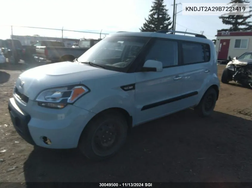 2011 Kia Soul +/!/Sport VIN: KNDJT2A29B7221419 Lot: 30049500