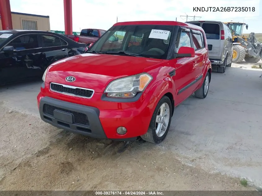 2011 Kia Soul + VIN: KNDJT2A26B7235018 Lot: 39276174