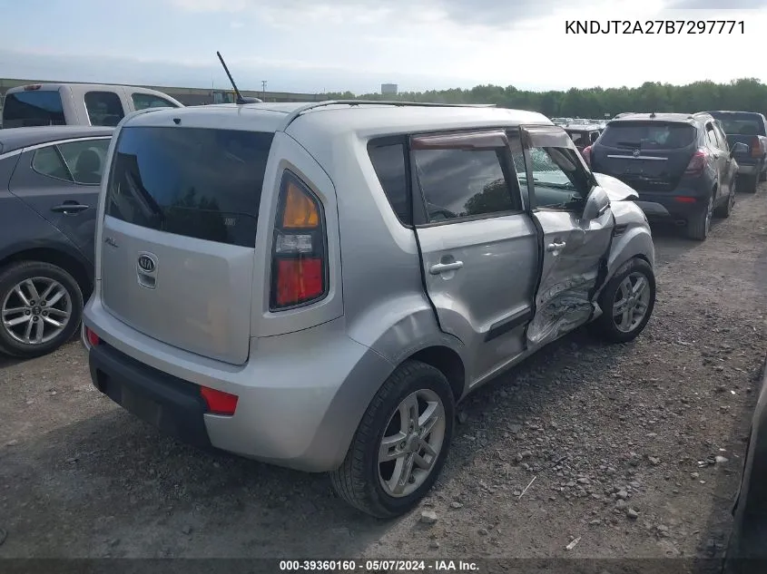 2011 Kia Soul + VIN: KNDJT2A27B7297771 Lot: 39360160