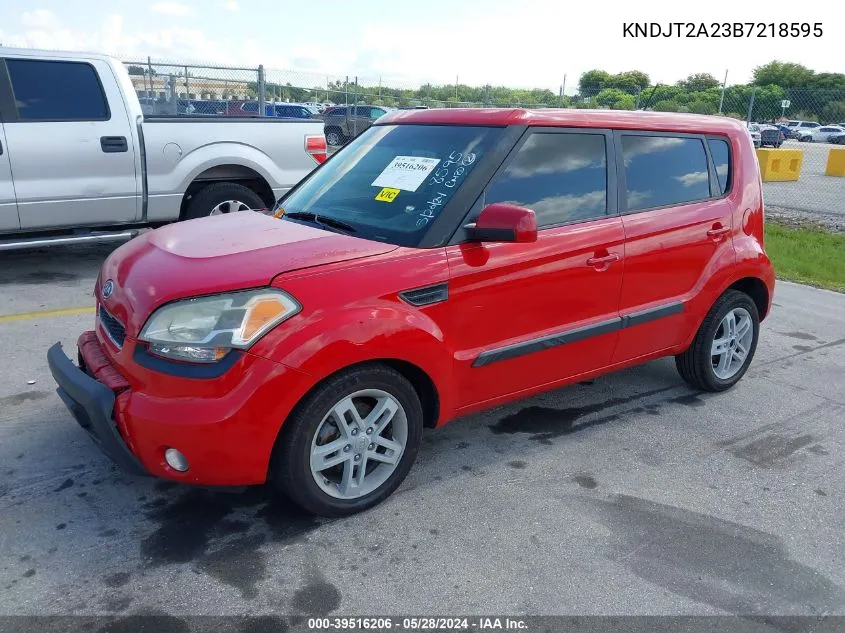 2011 Kia Soul + VIN: KNDJT2A23B7218595 Lot: 39516206