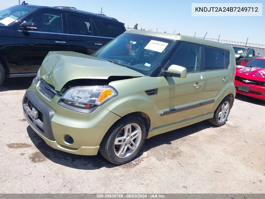 2011 Kia Soul + VIN: KNDJT2A24B7249712 Lot: 39539759