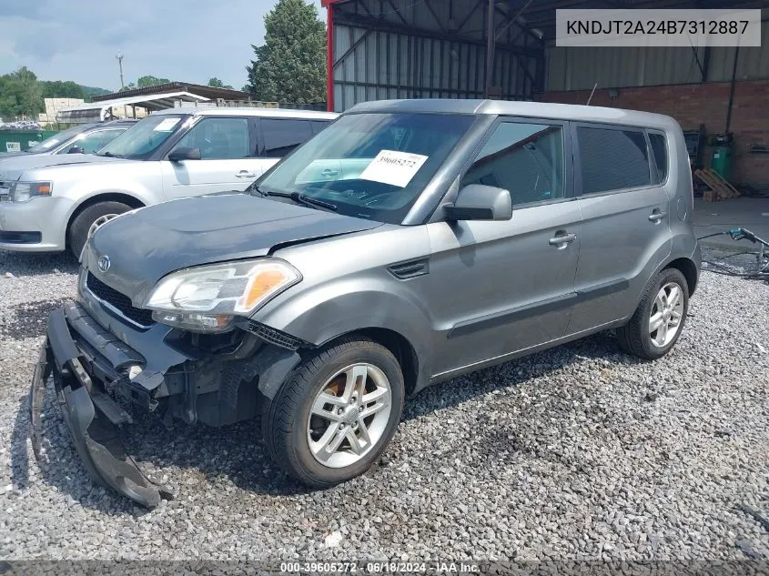 2011 Kia Soul + VIN: KNDJT2A24B7312887 Lot: 39605272