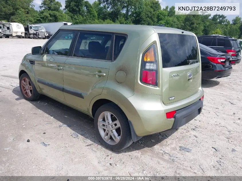 2011 Kia Soul + VIN: KNDJT2A28B7249793 Lot: 39753978