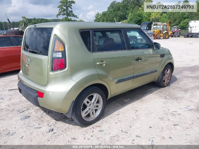 2011 Kia Soul + VIN: KNDJT2A28B7249793 Lot: 39753978