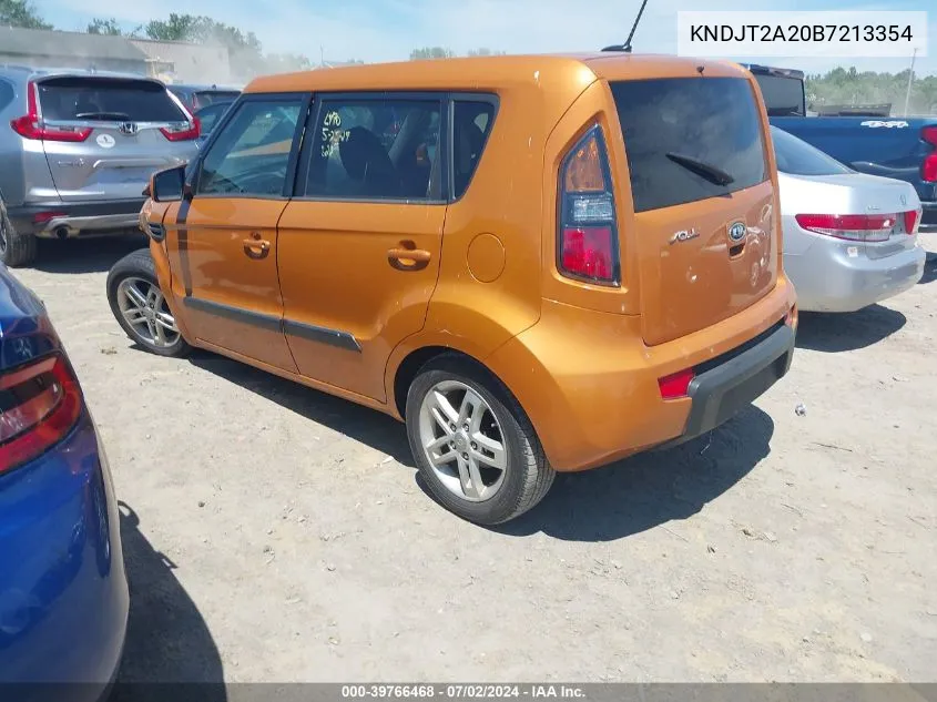 2011 Kia Soul + VIN: KNDJT2A20B7213354 Lot: 39766468