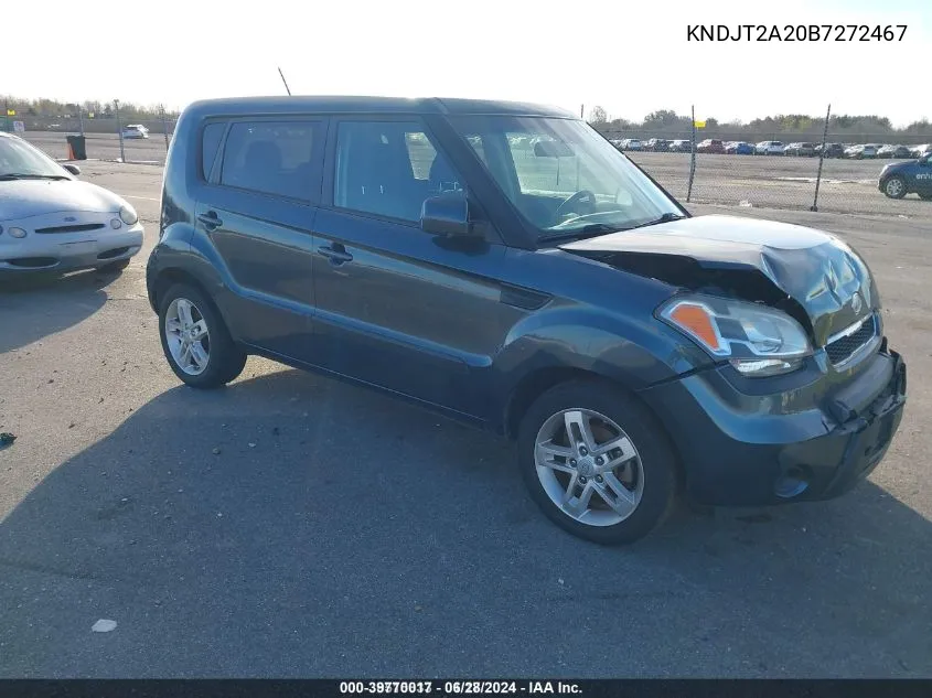 2011 Kia Soul + VIN: KNDJT2A20B7272467 Lot: 39770017