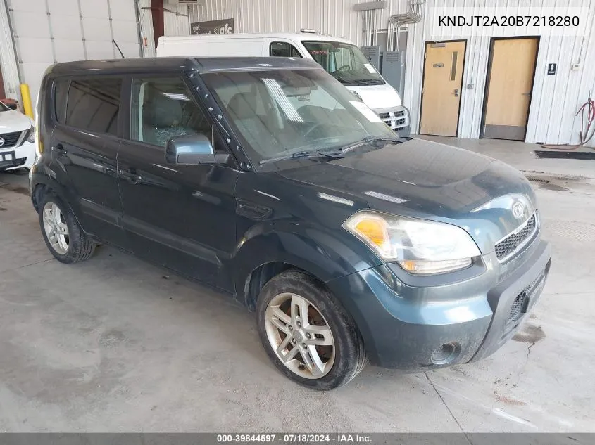 2011 Kia Soul + VIN: KNDJT2A20B7218280 Lot: 39844597