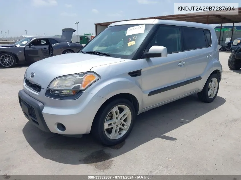 2011 Kia Soul + VIN: KNDJT2A29B7287694 Lot: 39932637