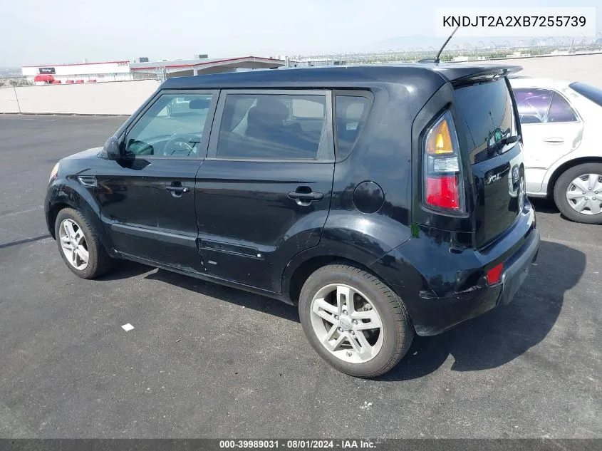 2011 Kia Soul + VIN: KNDJT2A2XB7255739 Lot: 39989031