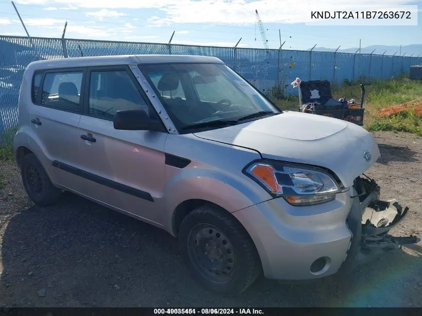 2011 Kia Soul VIN: KNDJT2A11B7263672 Lot: 40035451