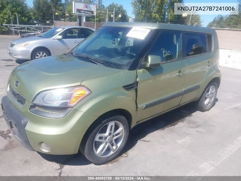 2011 Kia Soul + VIN: KNDJT2A27B7241006 Lot: 40093759