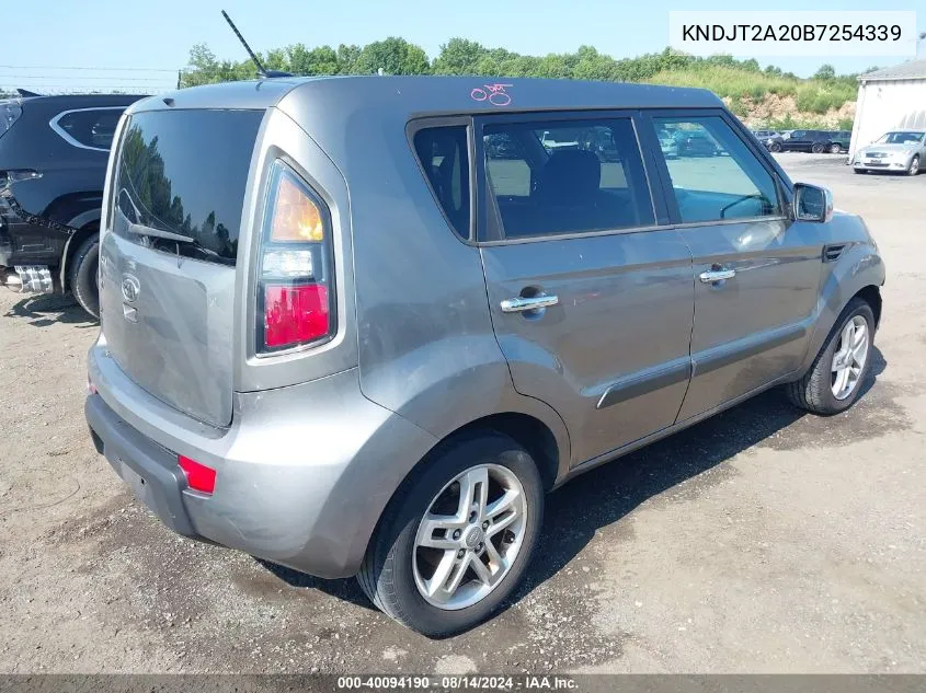 2011 Kia Soul + VIN: KNDJT2A20B7254339 Lot: 40094190