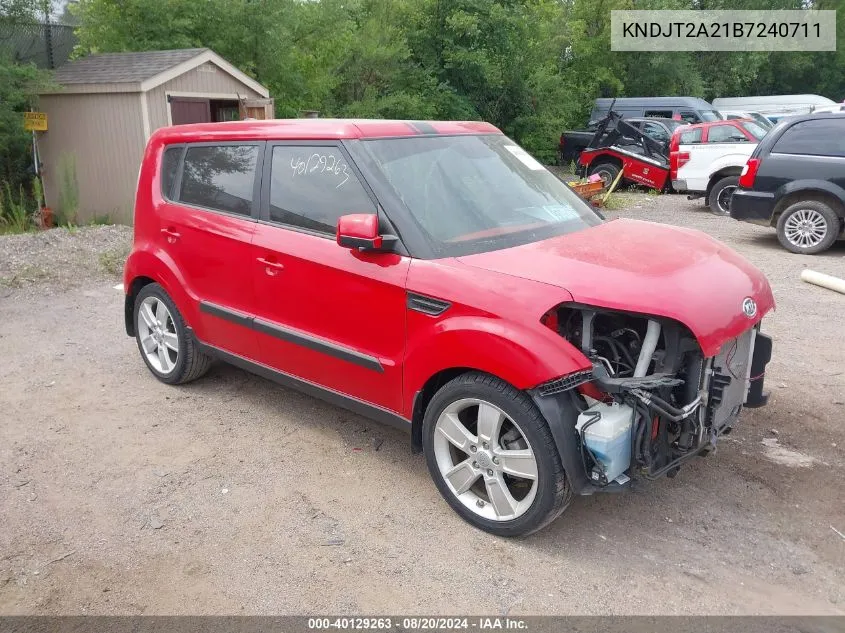 2011 Kia Soul +/!/Sport VIN: KNDJT2A21B7240711 Lot: 40129263