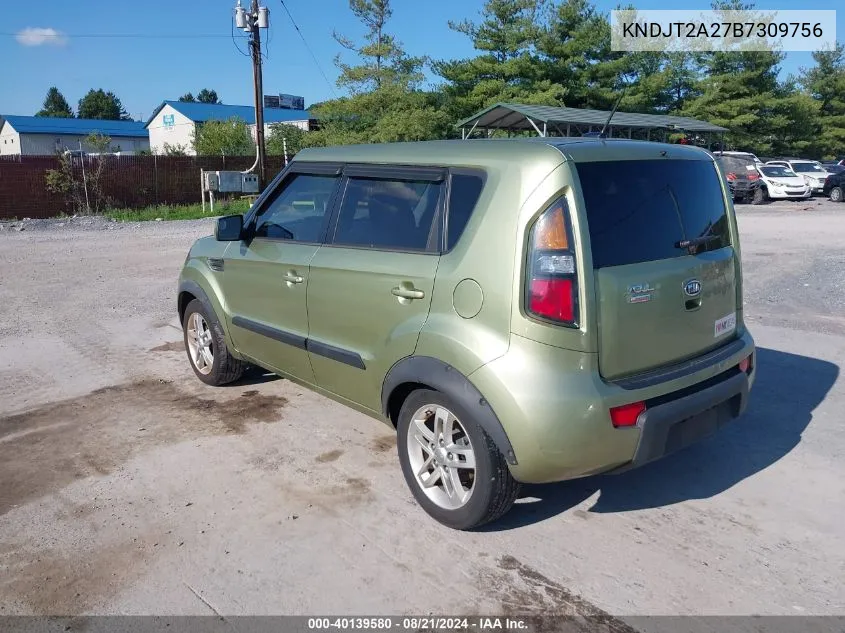 2011 Kia Soul + VIN: KNDJT2A27B7309756 Lot: 40139580